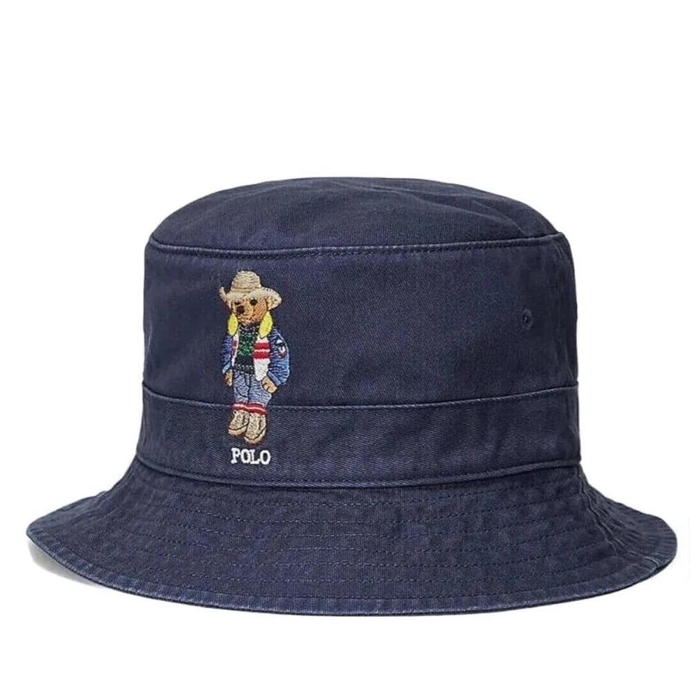 Polo Bear Ralph Lauren Chino Loft Bucket Hat Newport Navy S/M New